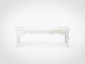 Стол кофейный «Версаль» прямоугольный в стиле прованс в белом цвете из дерева махагони