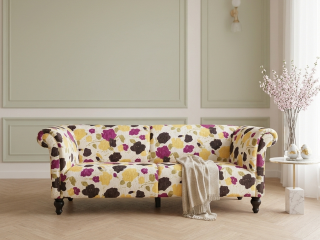 Диван БЛЮЗ трехместный, в яркой обивке, в классическом стиле