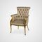 Кресло Версаль в каретной стяжке , шелковая обивка , английский стиль