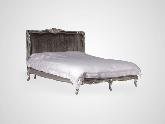 Кровать в английском стиле в цвете античного серебра