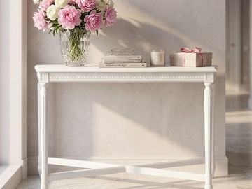 Консоль пристенная белого цвета Скандинавский стиль