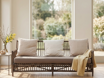 Диван (ротанг)  в стиле лофт в коричневом цвете