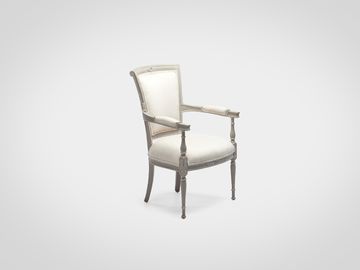 Кресло «Бруно» из натурального дерева в сером цвете стиль прованс